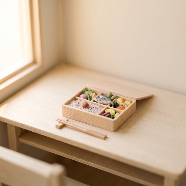 粘土細工の小さなお弁当箱